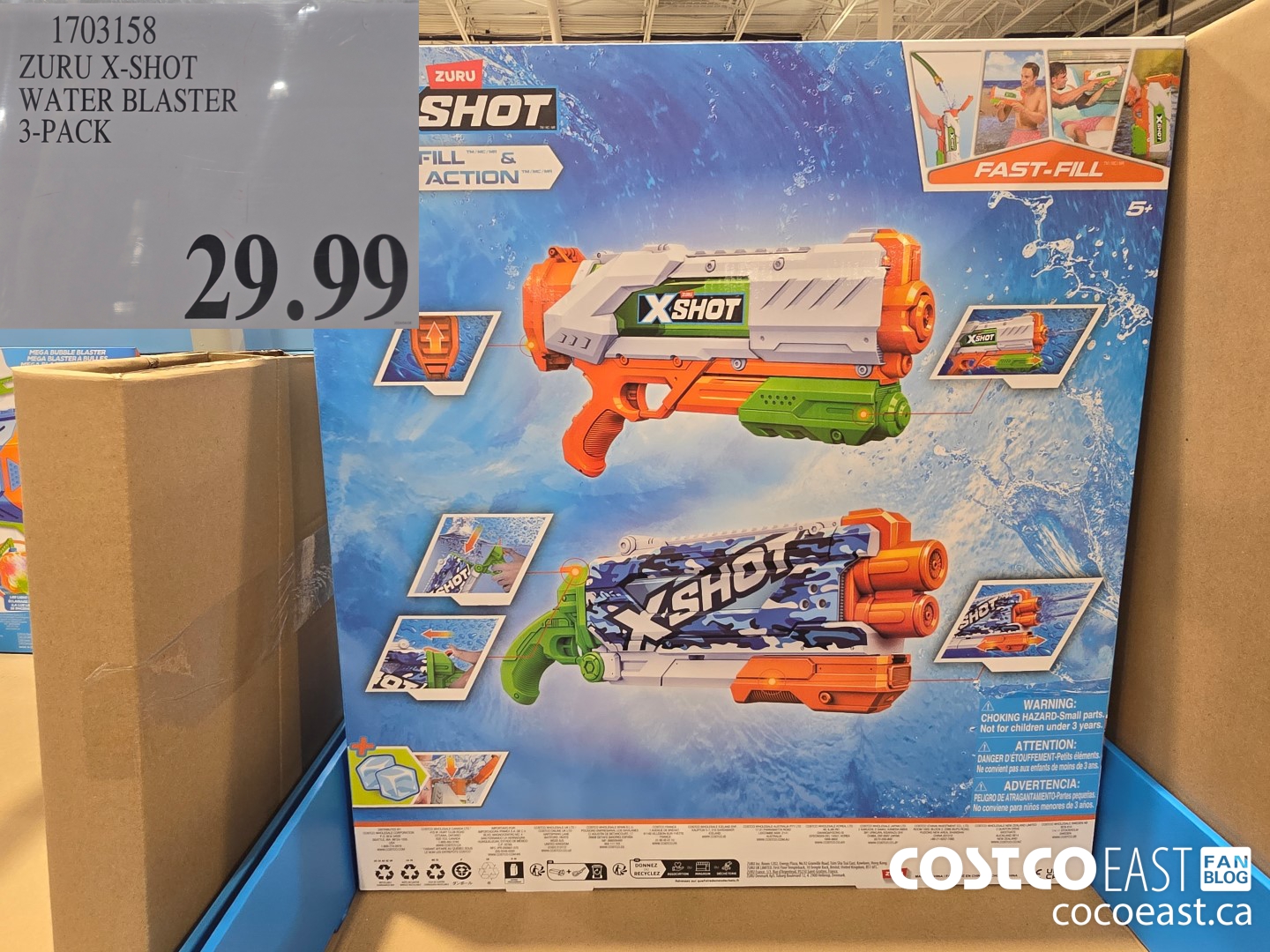 1703158 ZURU X-SHOT WATER BLASTER 3-PACK $29.99