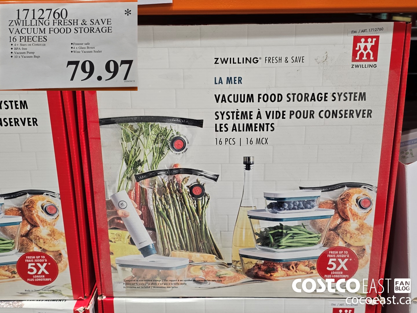 1712760 ZWILLING FRESH & SAVE VACUUM FOOD STORAGE 16 PIECES $79.97