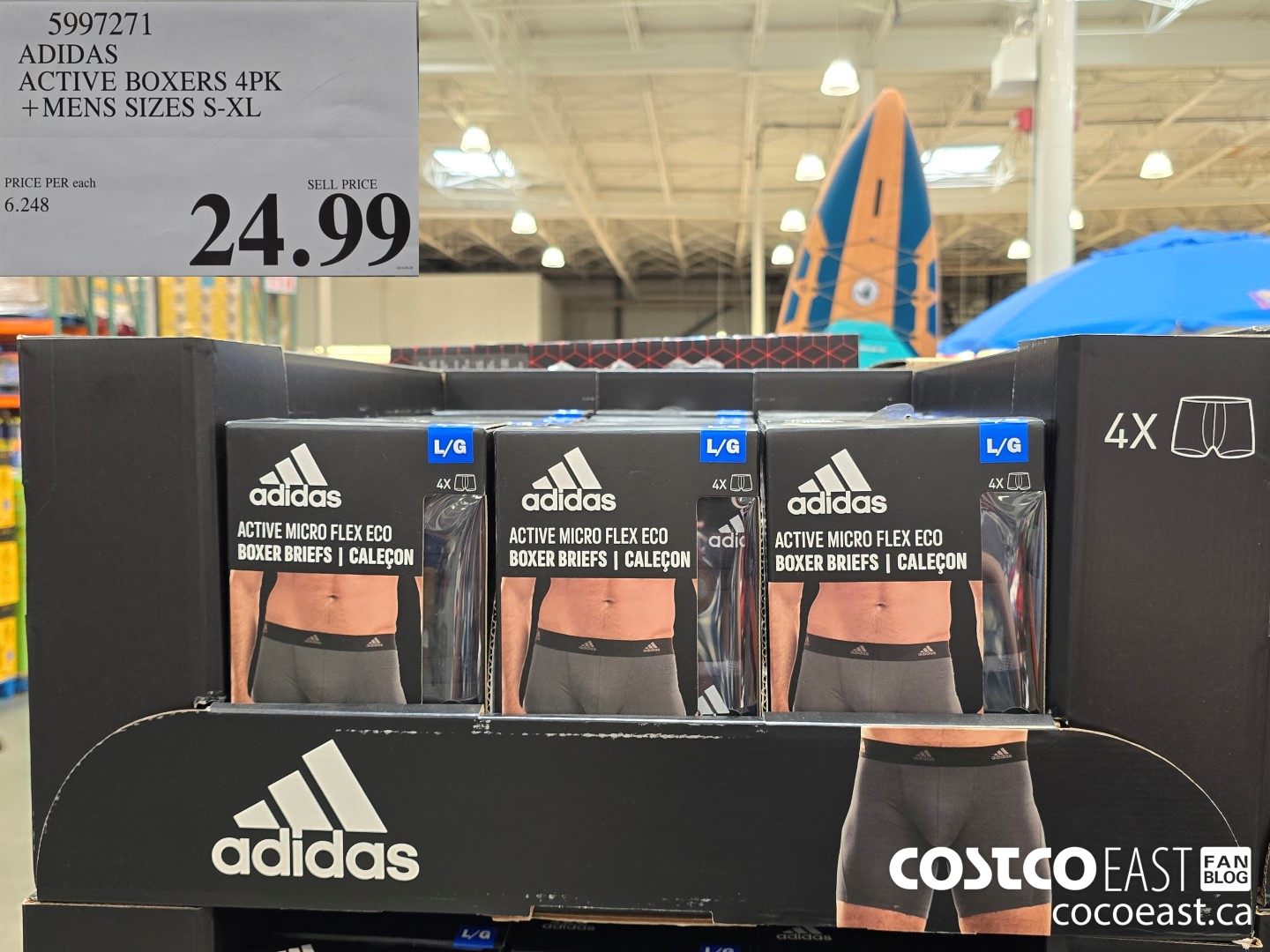 5997271 ADIDAS ACTIVE BOXERS 4PK +MENS SIZES S-XL $24.99