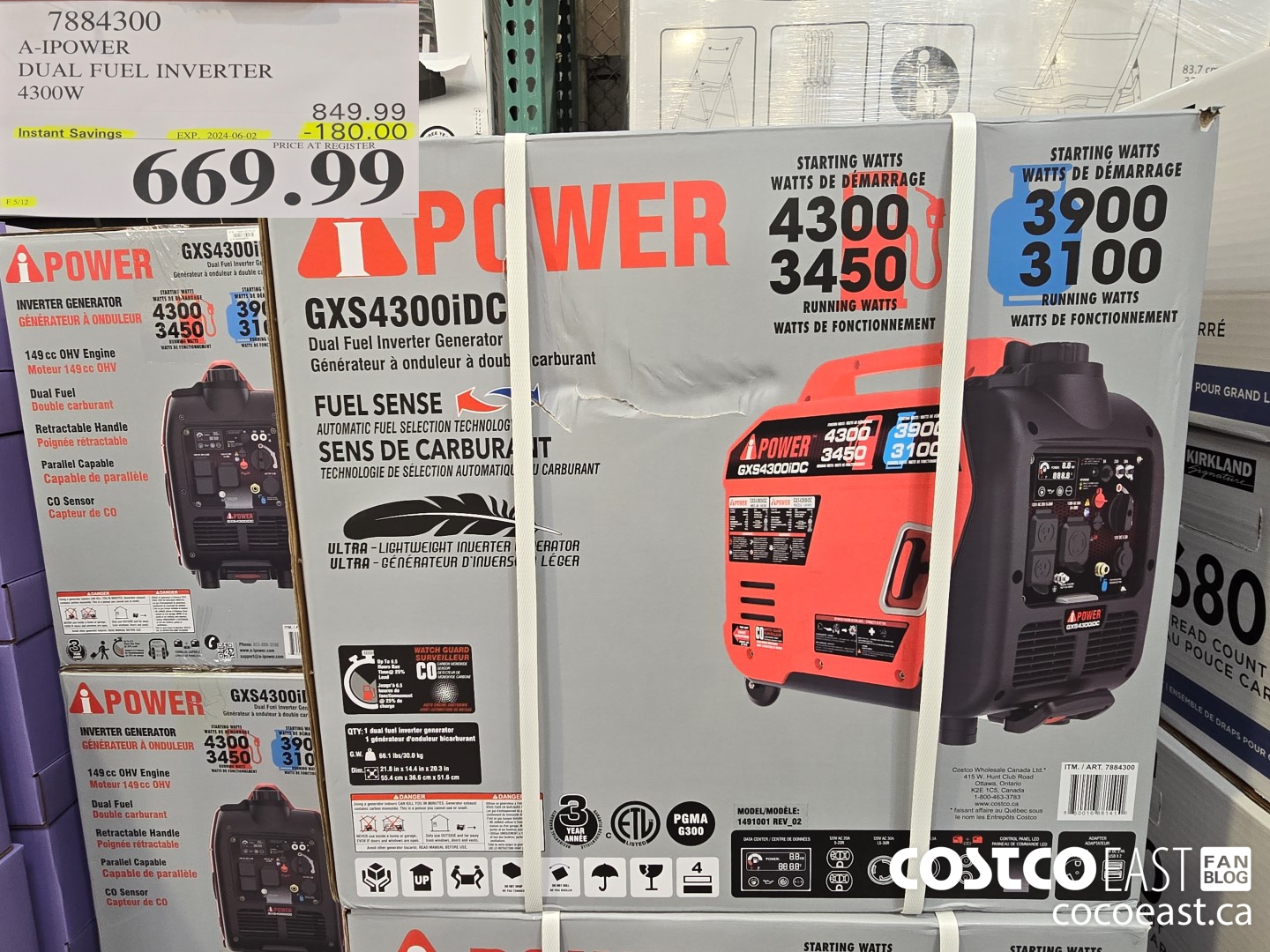 7884300 A-IPOWER DUAL FUEL INVERTER 4300W ($180.00 INSTANT SAVINGS EXPIRES ON 2024-06-02) $669.99