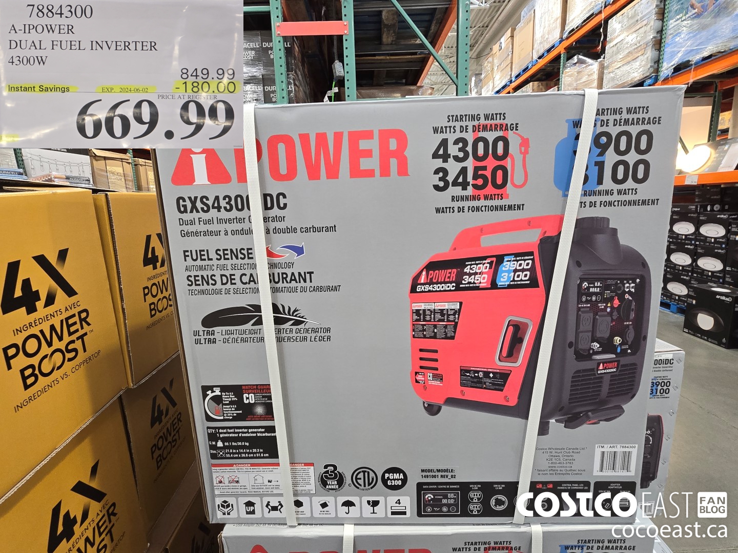 7884300 A-IPOWER DUAL FUEL INVERTER 4300W ($180.00 INSTANT SAVINGS EXPIRES ON 2024-06-02) $669.99