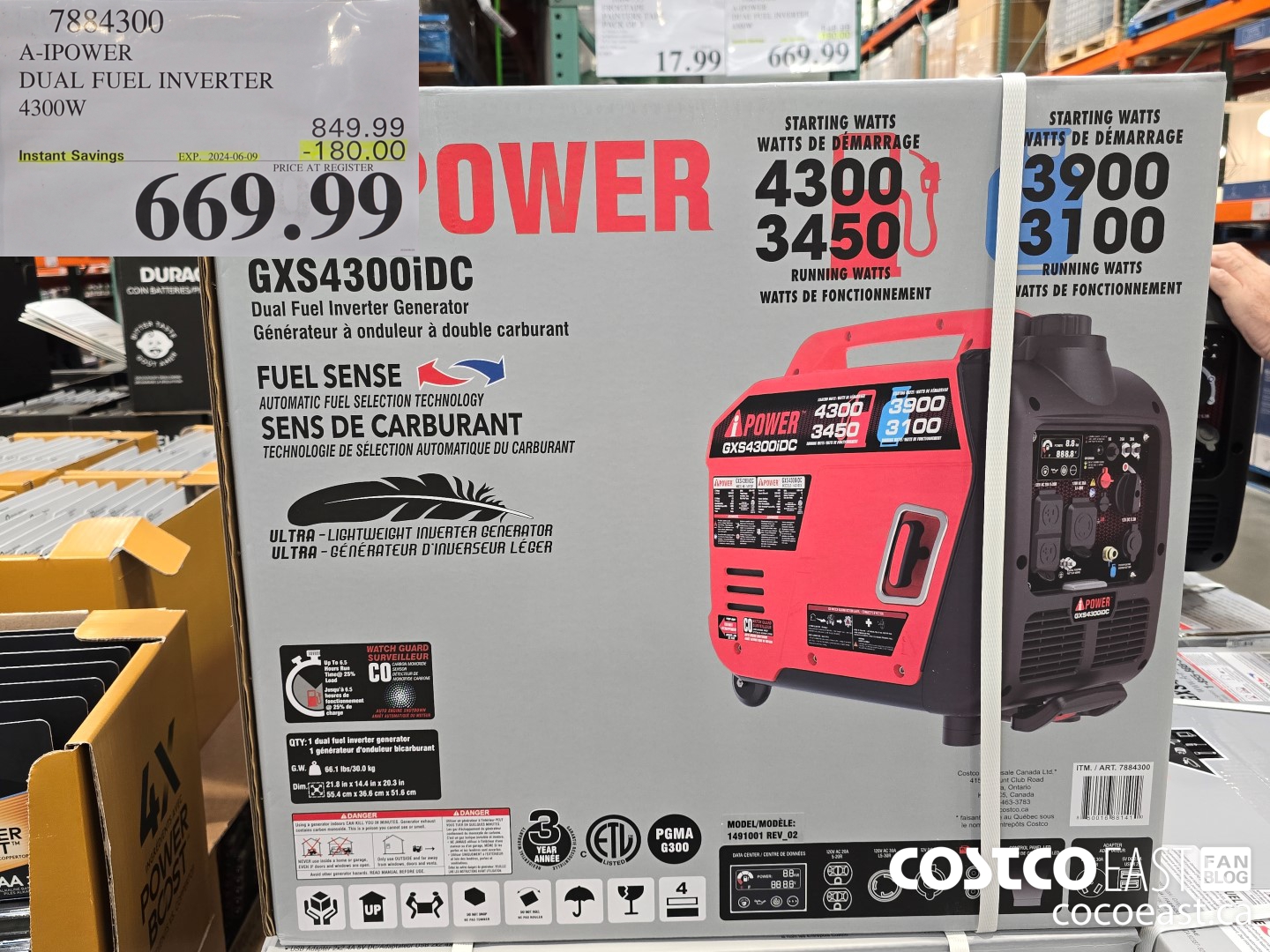 7884300 A-IPOWER DUAL FUEL INVERTER 4300W ($180.00 INSTANT SAVINGS EXPIRES ON 2024-06-02) $669.99