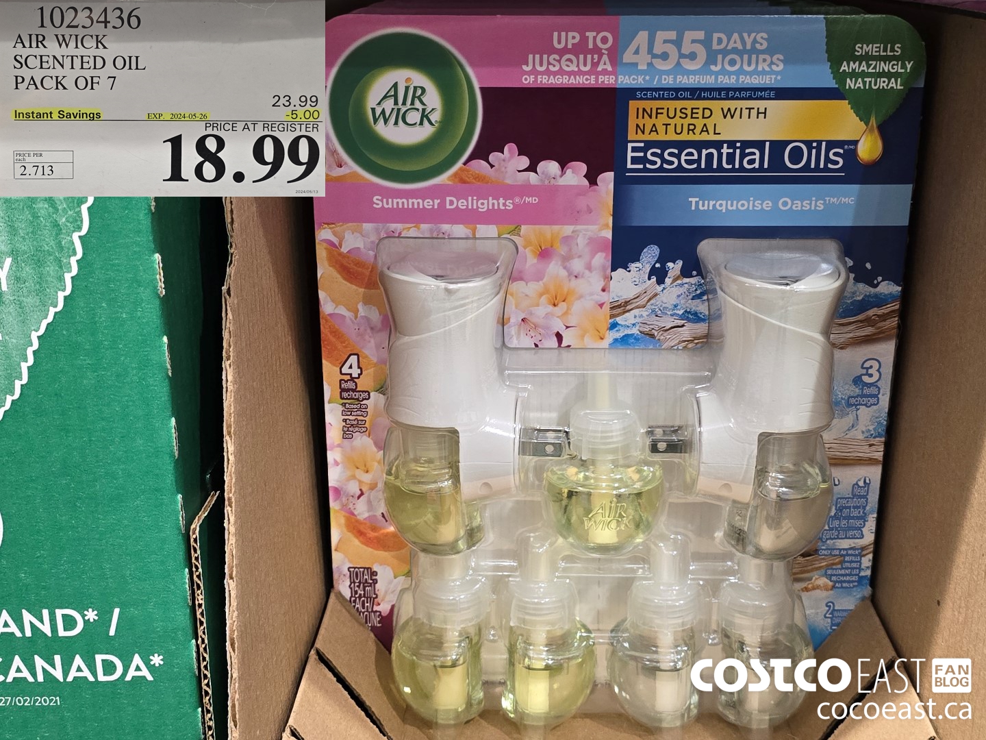 1023436 AIR WICK SCENTED OIL PACK OF 7 ($5.00 INSTANT SAVINGS EXPIRES ON 2024-05-26) $18.99