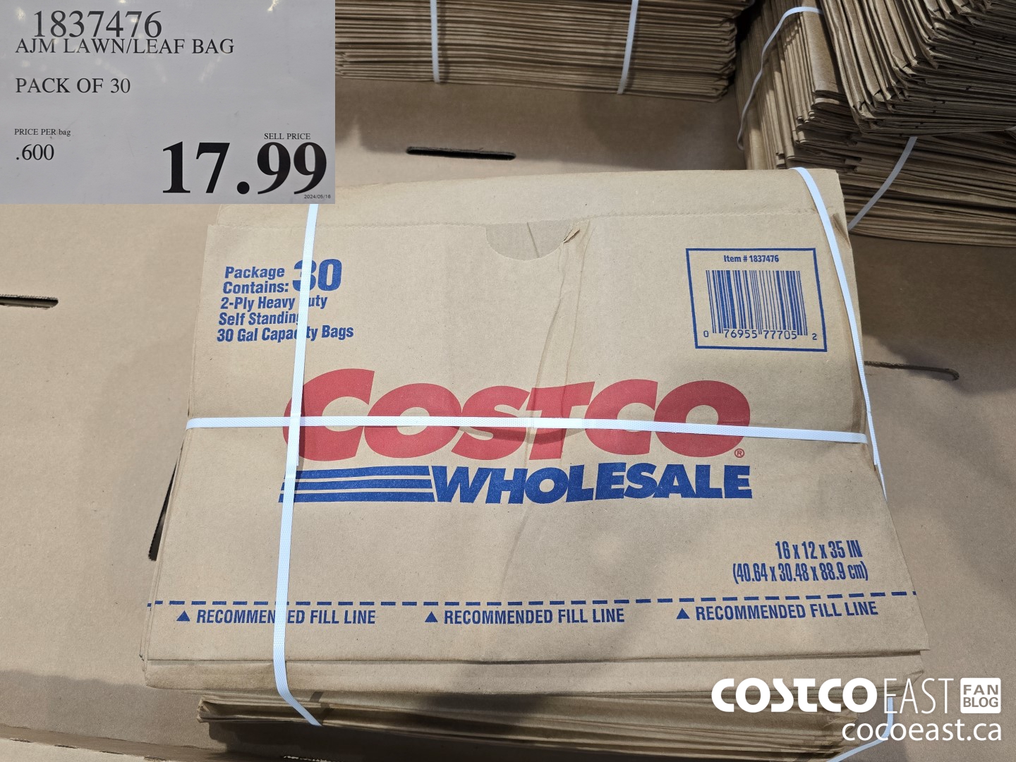 1837476 AJM CAWN/LEAF BAG PACK OF 30 $17.99