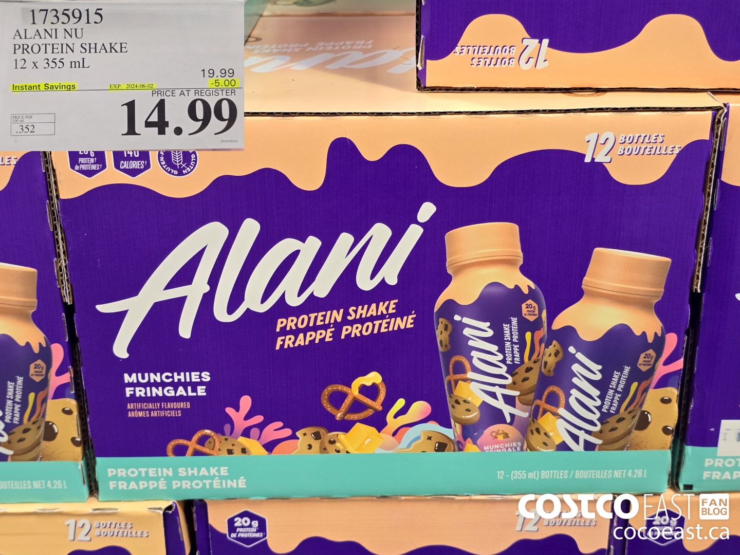 1735915 ALANI NU PROTEIN SHAKE 12 X 355 ML ($5.00 INSTANT SAVINGS EXPIRES ON 2024-06-02) $14.99
