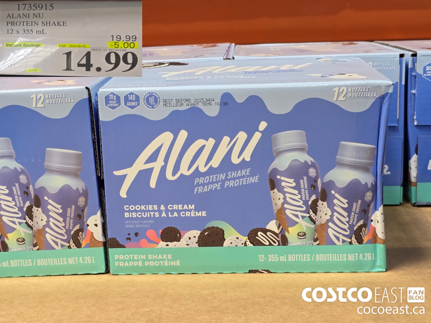 1735915 ALANI NU PROTEIN SHAKE 12 X 355 ML ($5.00 INSTANT SAVINGS EXPIRES ON 2024-06-02) $14.99