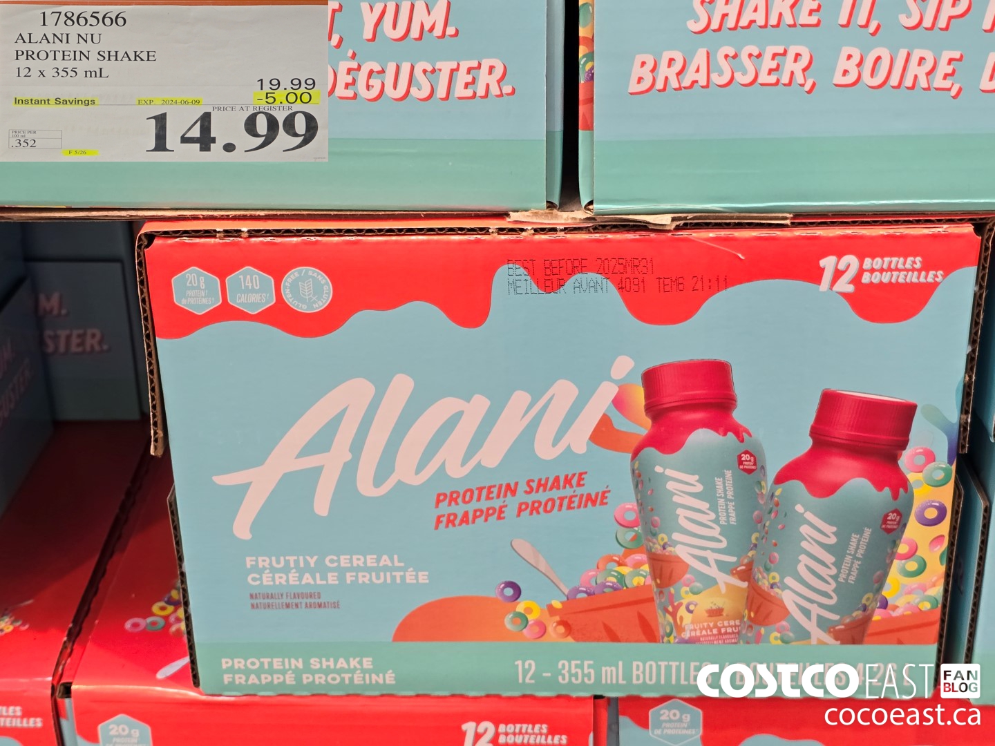 1786566 ALANI NU PROTEIN SHAKE 12 X 355 ML ($5.00 INSTANT SAVINGS EXPIRES ON 2024-06-02) $14.99