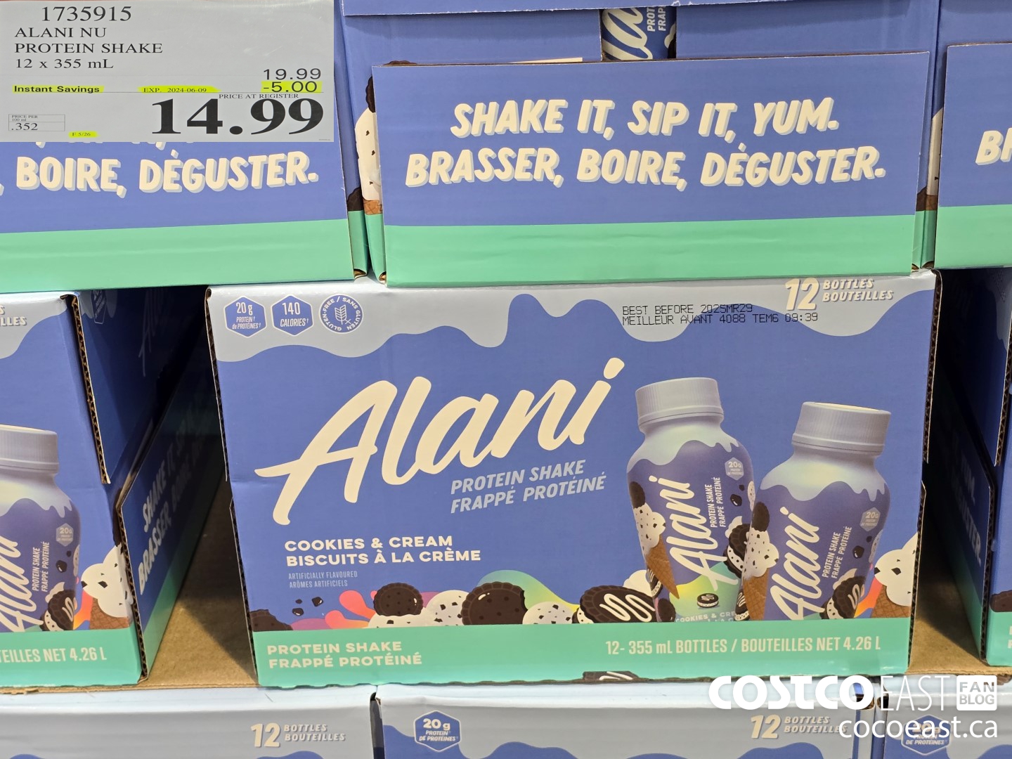 1735915 ALANI NU PROTEIN SHAKE 12 X 355 ML ($5.00 INSTANT SAVINGS EXPIRES ON 2024-06-02) $14.99