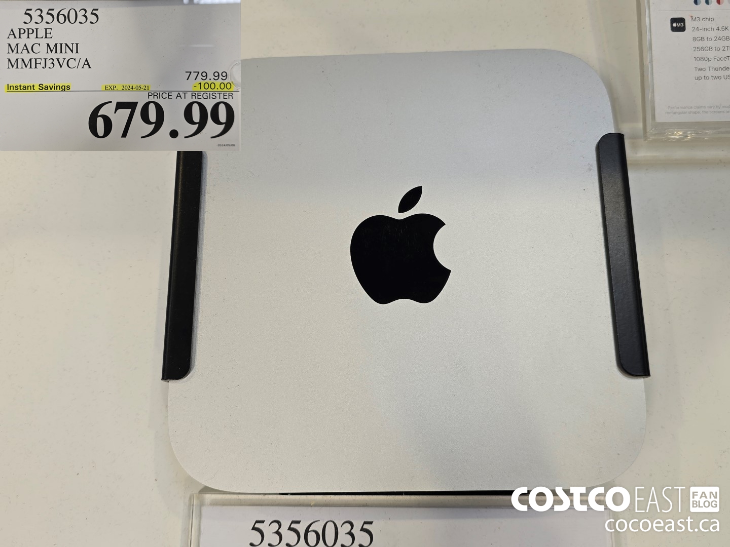 5356035 APPLE MAC MINI MMFJ3VC/A ($100.00 INSTANT SAVINGS EXPIRES ON 2024-05-21) $679.99