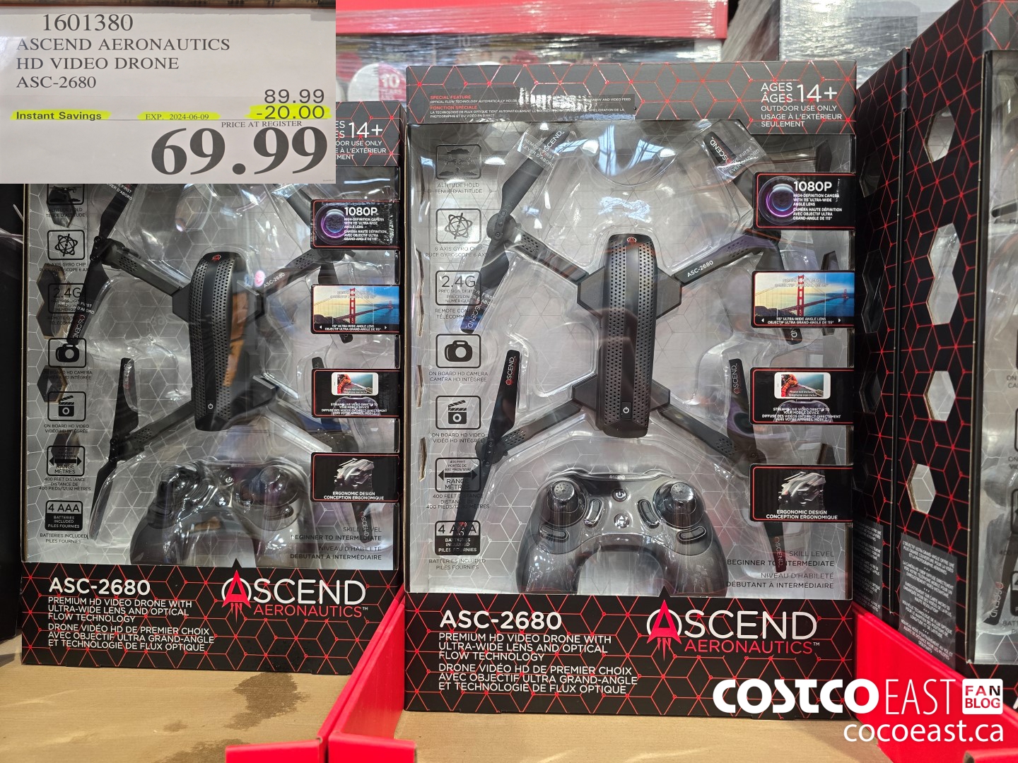 1601380 ASCEND AERONAUTICS HD VIDEO DRONE ASC-2680 ($20.00 INSTANT SAVINGS EXPIRES ON 2024-06-09) $69.99