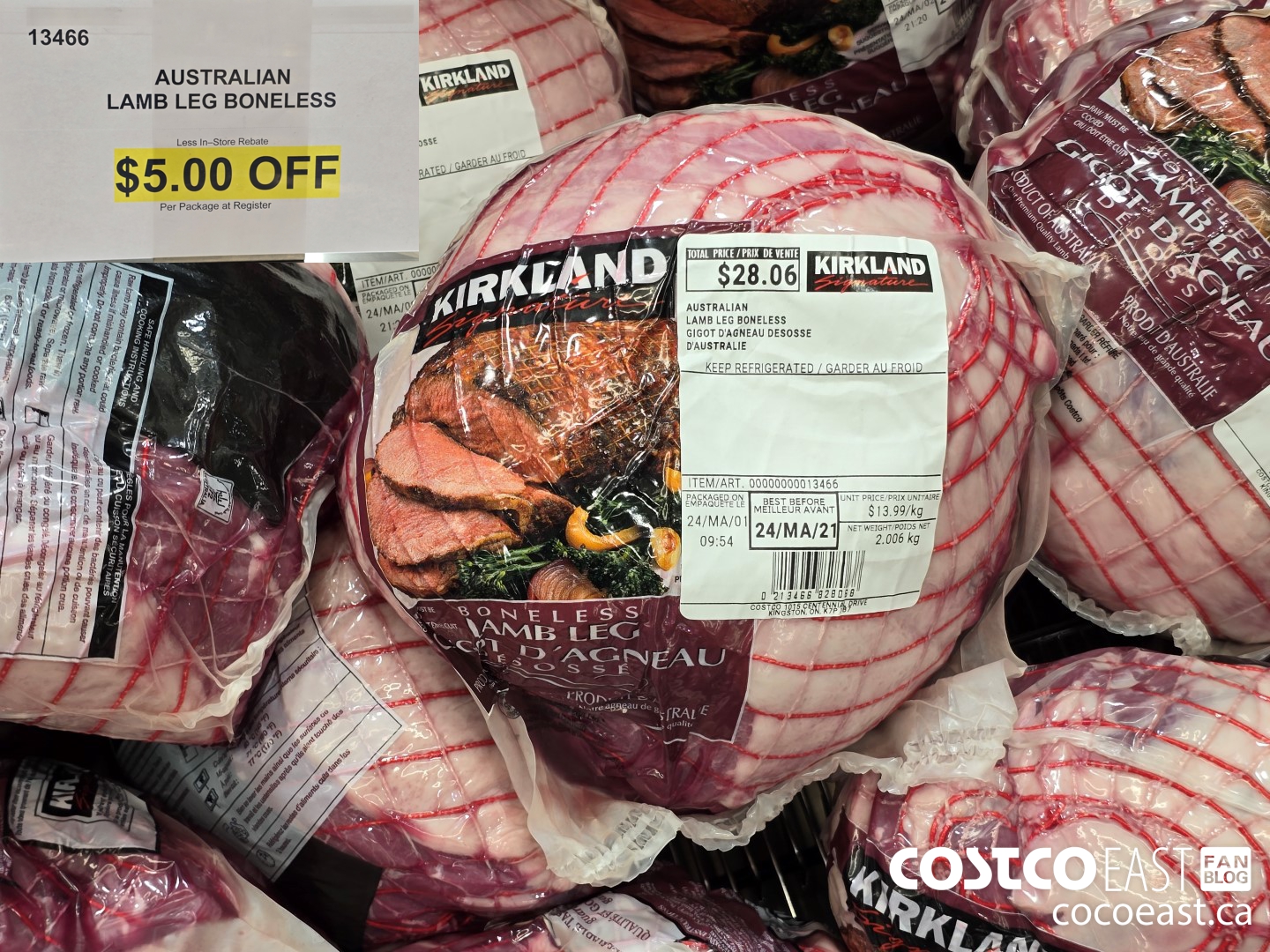 13466 AUSTRALIAN LAMB LEG BONELESS ($5.00 INSTANT SAVINGS)