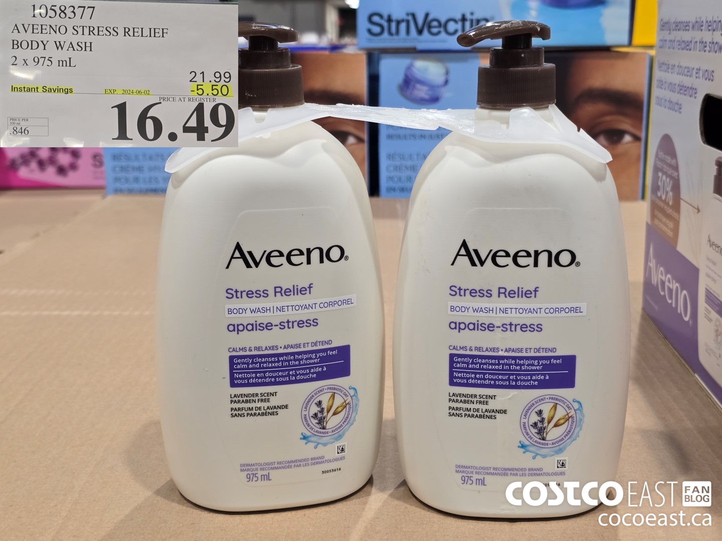 1058377 AVEENO RELIEF BODY WASH 2 x 975 mL ($5.50 INSTANT SAVINGS EXPIRES ON 2024-06-02) $16.49