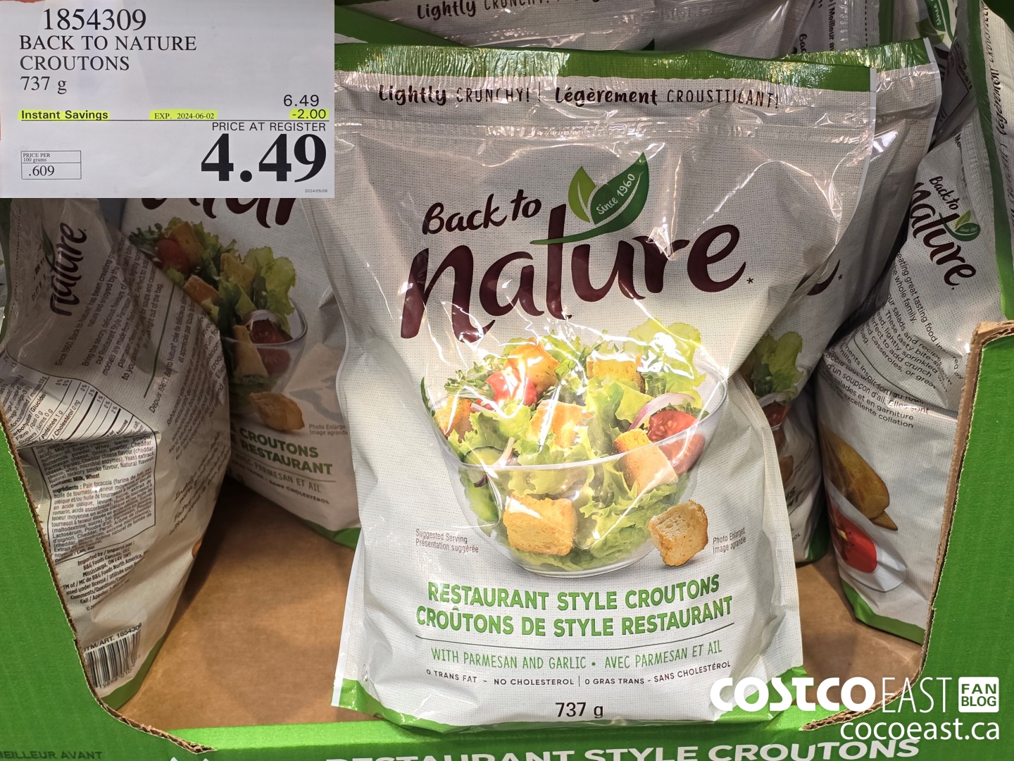 1854309 BACK TO NATURE CROUTONS 737 G ($2.00 INSTANT SAVINGS EXPIRES ON 2024-06-02) $4.49