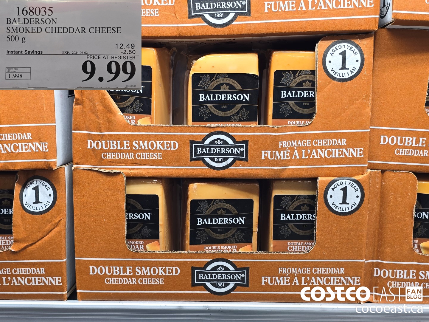 168035 BALDERSON SMOKED CHEDDAR CHEESE 500 G ($2.50 INSTANT SAVINGS EXPIRES ON 2024-06-02) $9.99