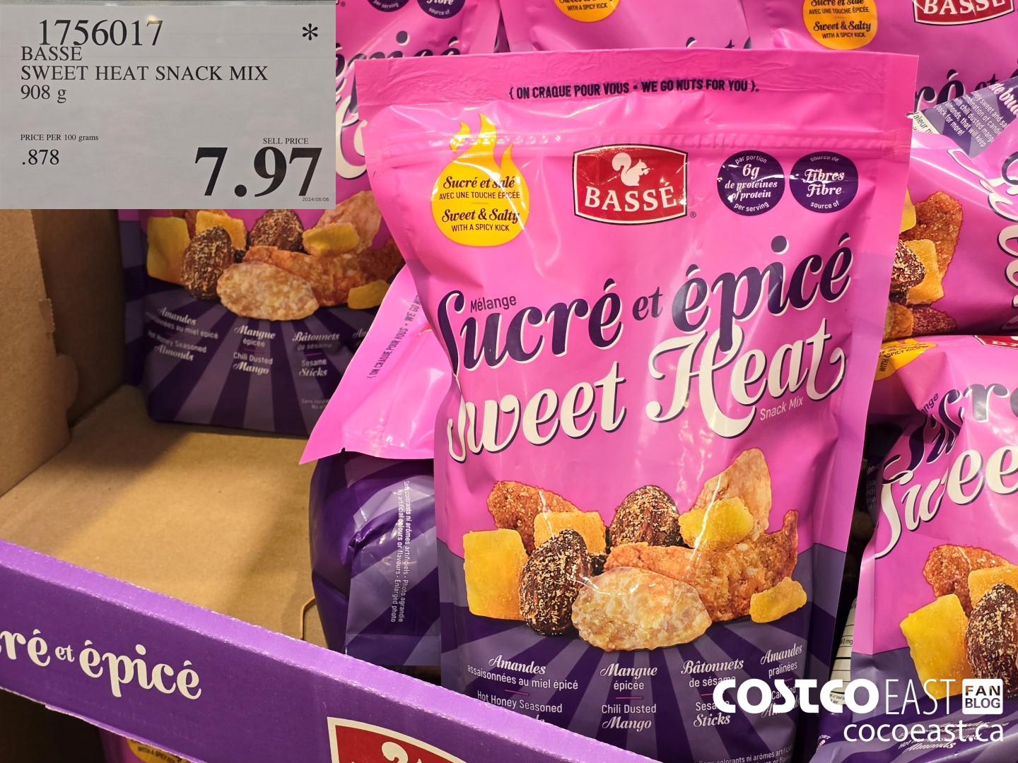 1756017 BASSE SWEET HEAT SNACK MIX 908 g $7.97