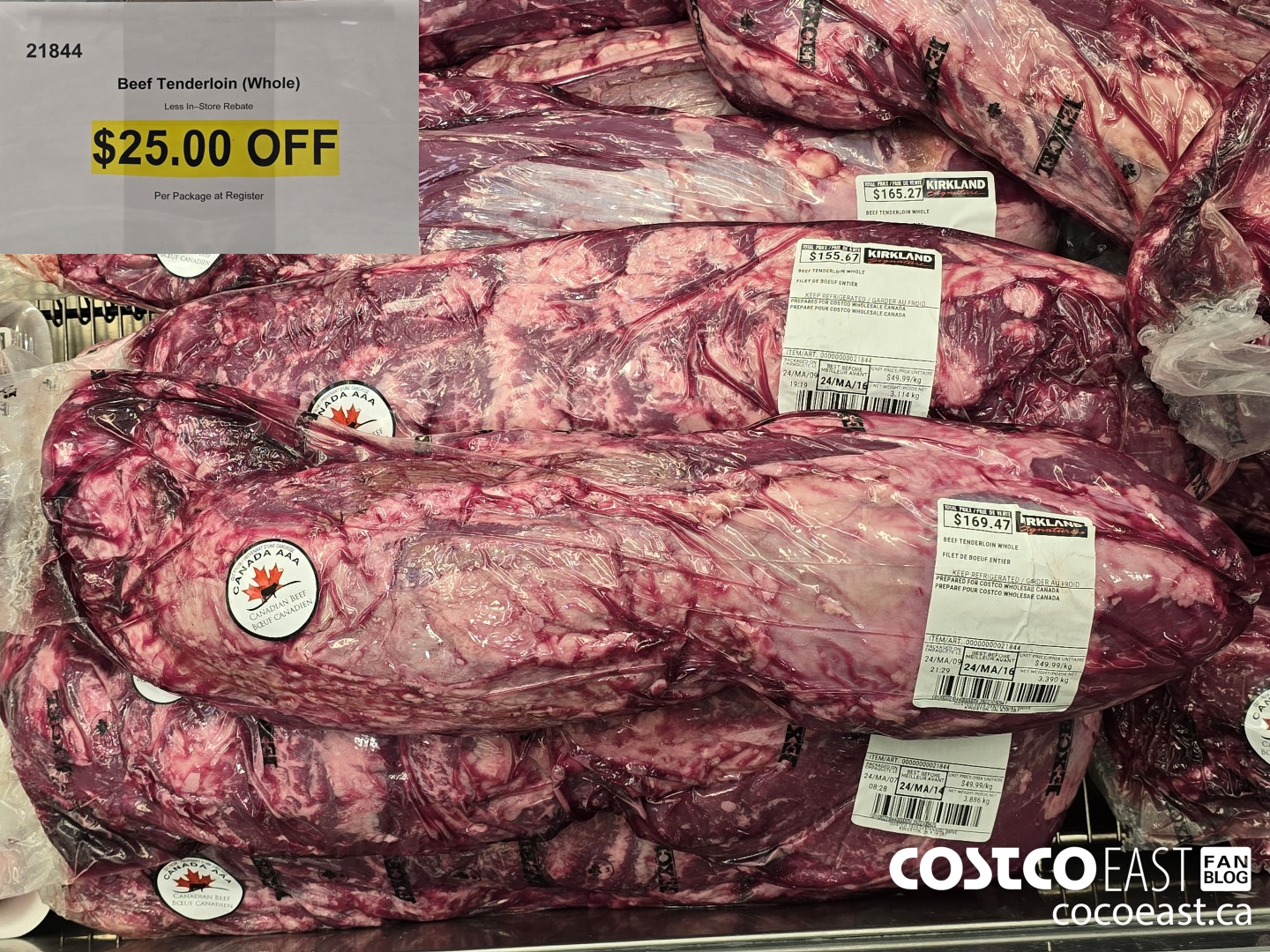 21844 BEEF TENDERLOIN (WHOLE) ($25.00 INSTANT SAVINGS)