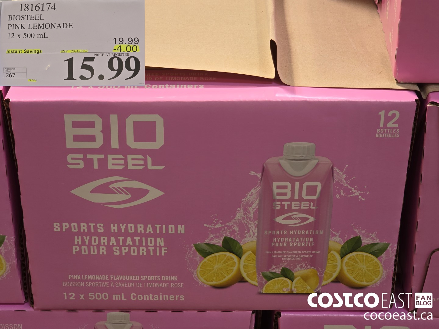 1816174 BIOSTEEL PINK LEMONADE 12 x 500 mL ($4.00 INSTANT SAVINGS EXPIRES ON 2024-05-26) $15.99