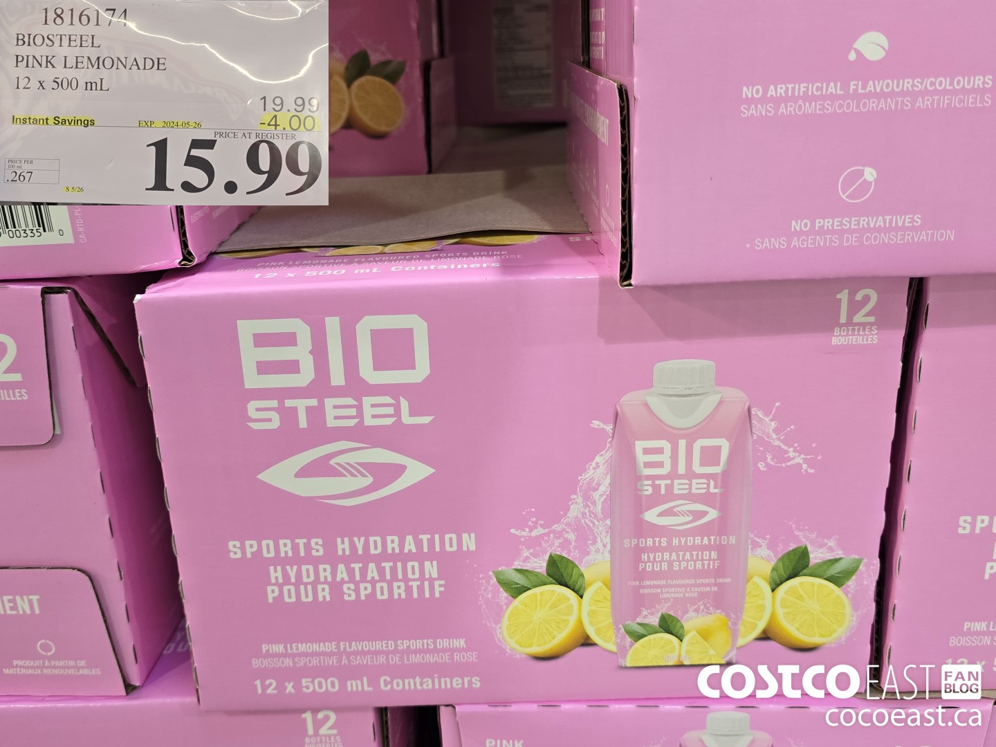 1816174 BIOSTEEL PINK LEMONADE 12 x 500 mL ($4.00 INSTANT SAVINGS EXPIRES ON 2024-05-26) $15.99