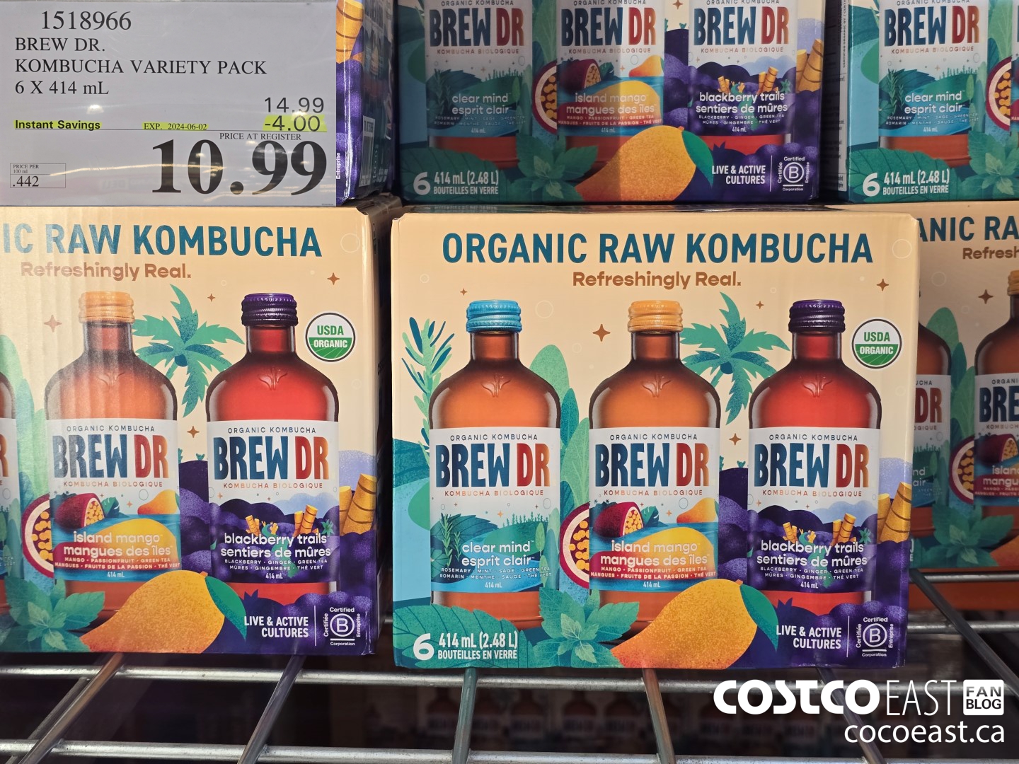 1518966 BREW DR. KOMBUCHA VARIETY PACK 6 X 414 ML ($4.00 INSTANT SAVINGS EXPIRES ON 2024-06-02) $10.99