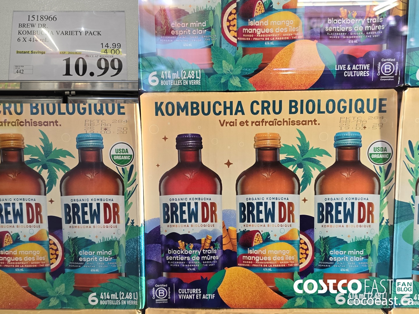 1518966 BREW DR. KOMBUCHA VARIETY PACK 6 X 414 ML ($4.00 INSTANT SAVINGS EXPIRES ON 2024-06-02) $10.99