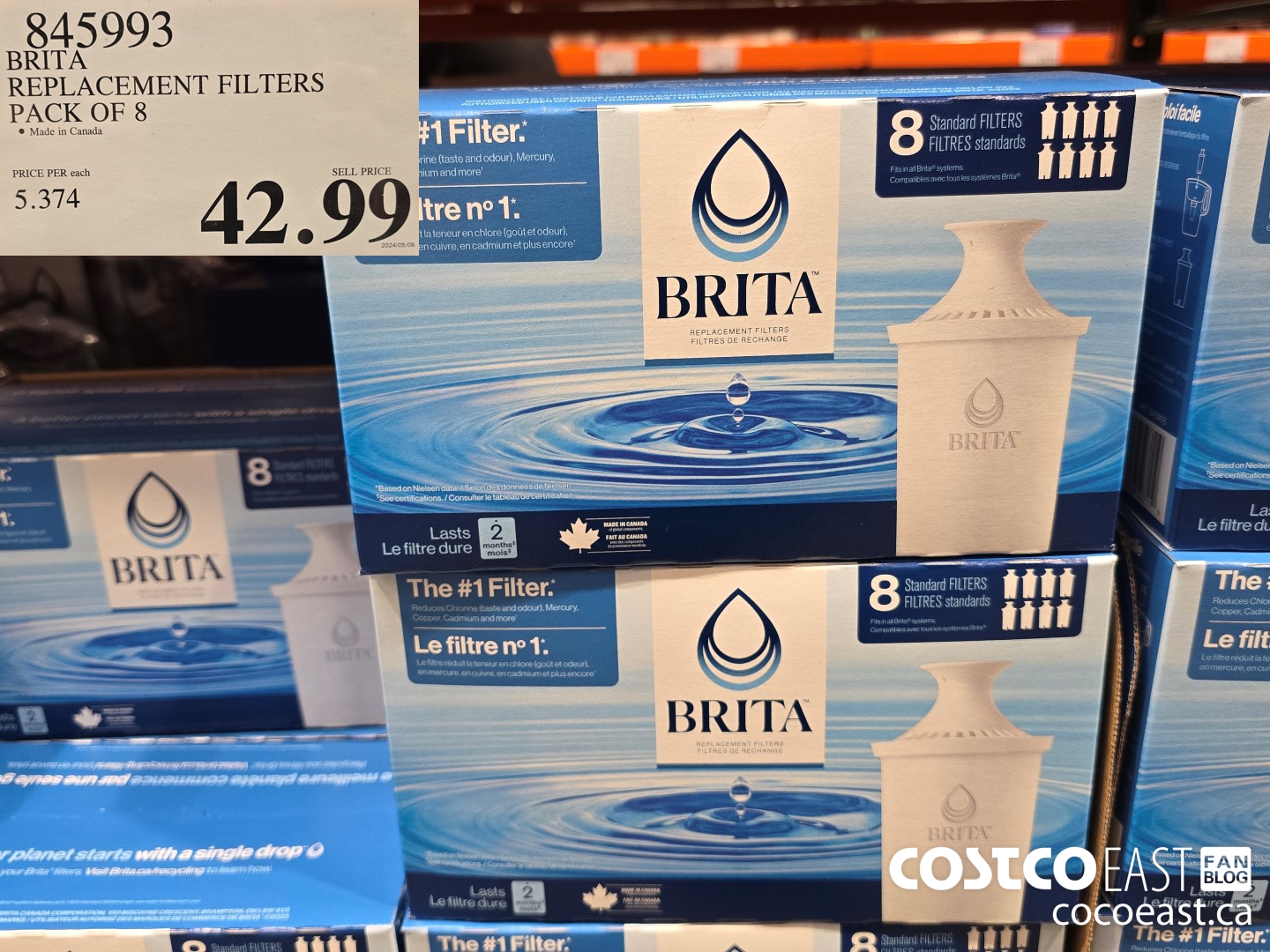 845993 BRITA REPLACEMENT FILTERS PACK OF 8 $42.99