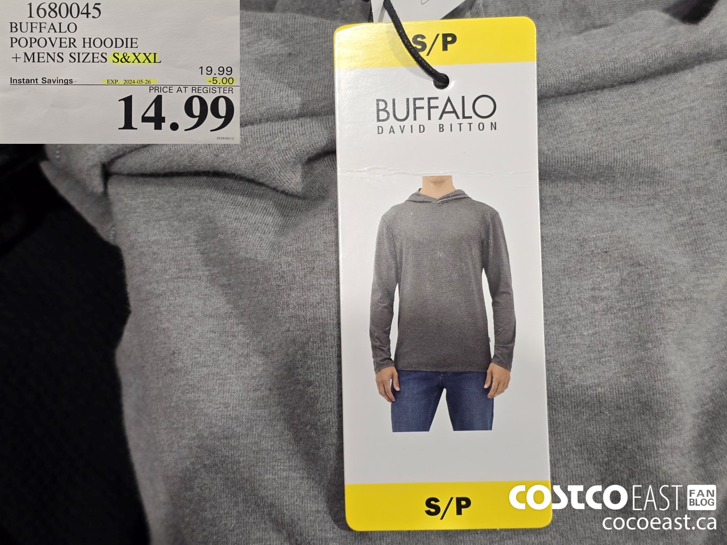1680045 BUFFALO POPOVER HOODIE + MENS SIZES S & XXL ($5.00 INSTANT SAVINGS EXPIRES ON 2024-05-26) $14.99