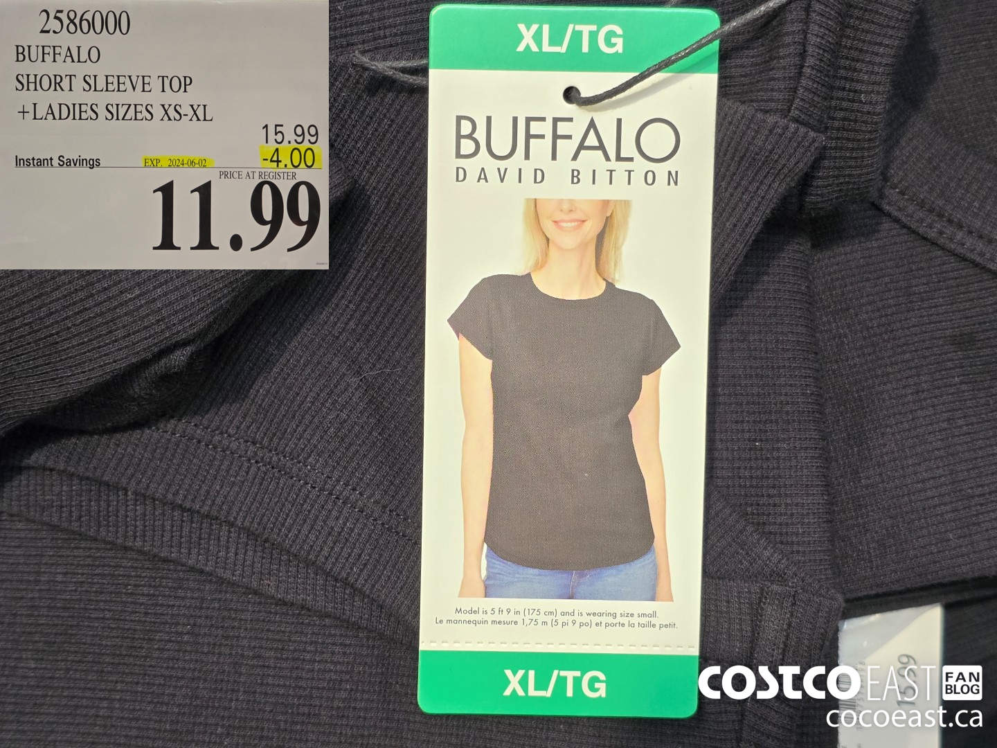 2586000 BUFFALO SHORT SLEEVE TOP +LADIES SIZES XS-XL ($4.00 INSTANT SAVINGS EXPIRES ON 2024-06-02) $11.99