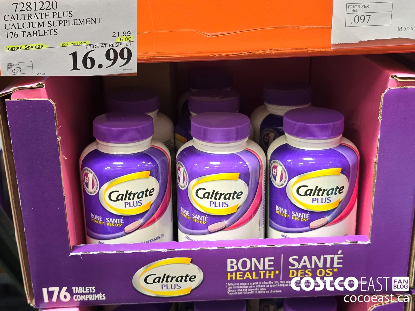 7281220 CALTRATE PLUS CALCIUM SUPPLEMENT 176 TABLETS ($5.00 INSTANT SAVINGS EXPIRES ON 2024-05-26) $16.99