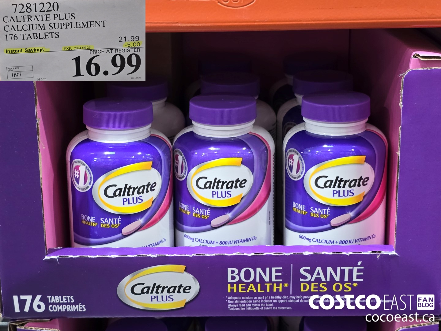 7281220 CALTRATE PLUS CALCIUM SUPPLEMENT 176 TABLETS ($5.00 INSTANT SAVINGS EXPIRES ON 2024-05-26) $16.99