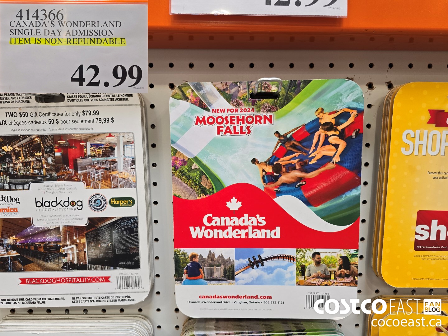 414366 CANADA'S WONDERLAND SINGLE DAY ADMISSION ITEM IS NON-REFUNDABLE $42.99