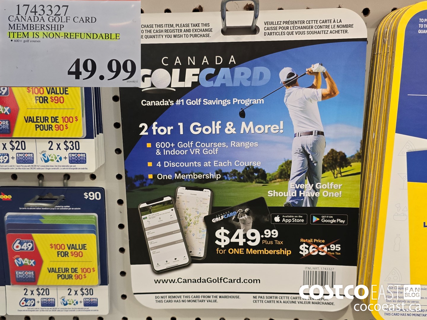 1743327 CANADA GOLF CARD MEMBERSHIP ITEM IS NON-REFUNDABLE $49.99