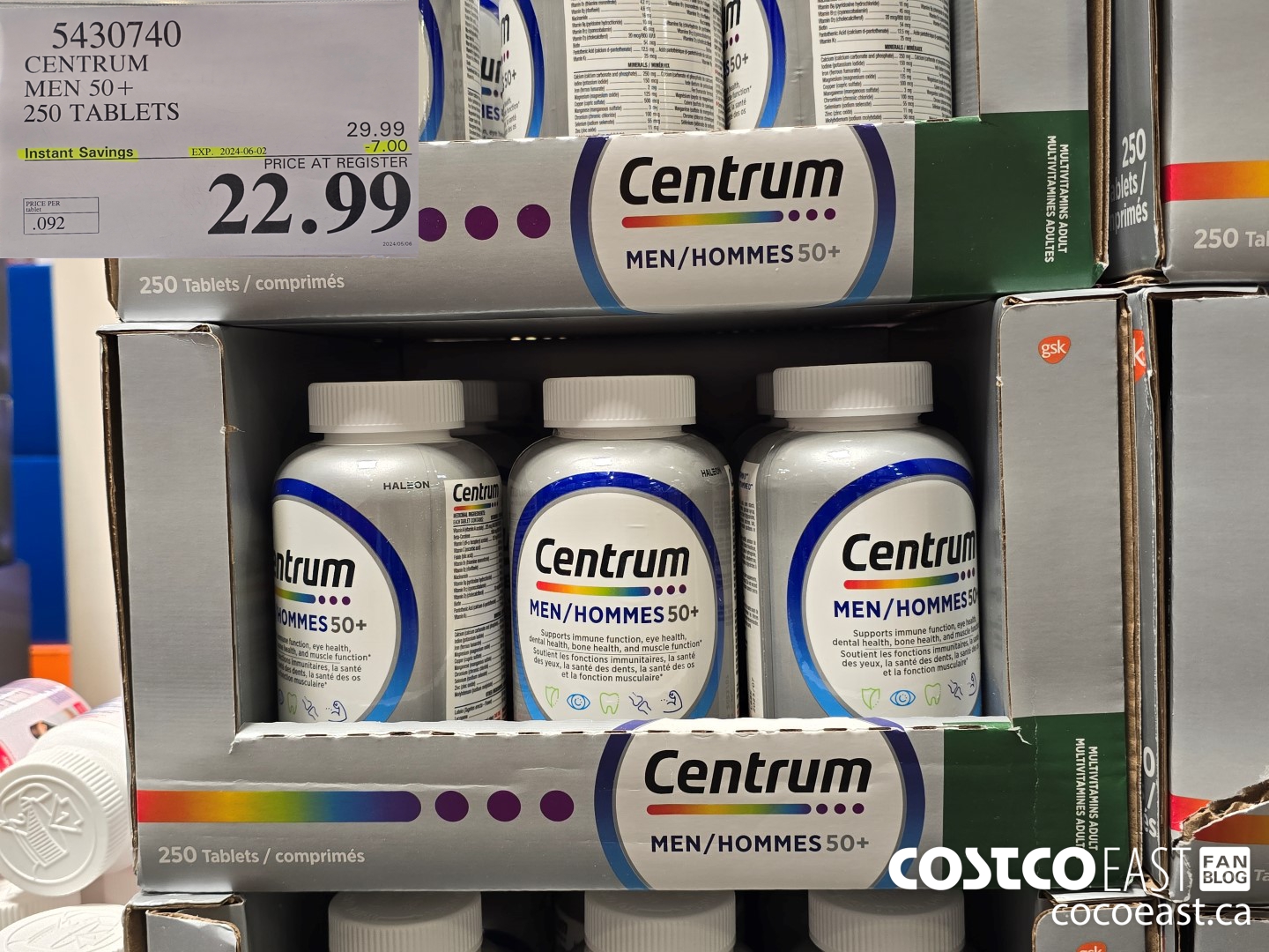 5430740 CENTRUM MEN 50+ 250 TABLETS ($7.00 INSTANT SAVINGS EXPIRES ON 2024-06-02) $22.99