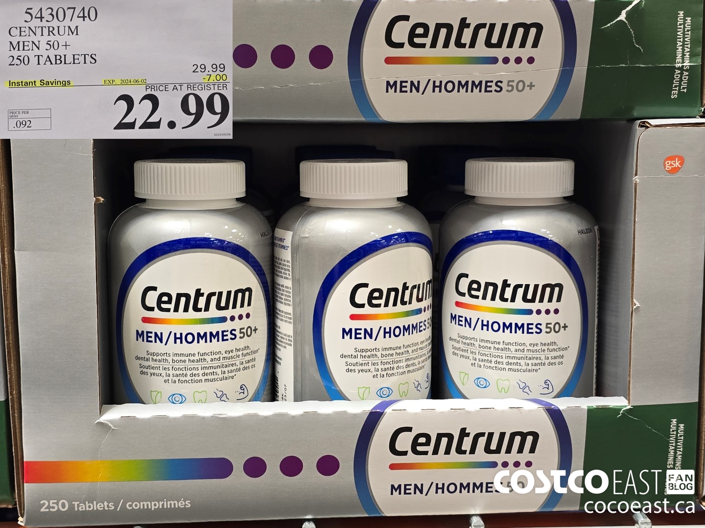 5430740 CENTRUM MEN 50+ 250 TABLETS ($7.00 INSTANT SAVINGS EXPIRES ON 2024-06-02) $22.99