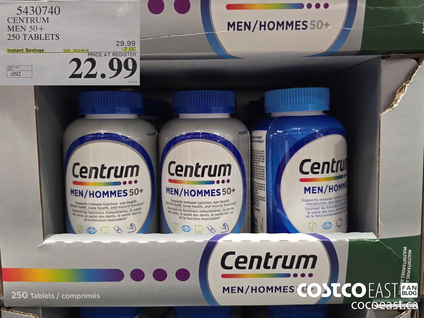 5430740 CENTRUM MEN 50+ 250 TABLETS ($7.00 INSTANT SAVINGS EXPIRES ON 2024-06-02) $22.99
