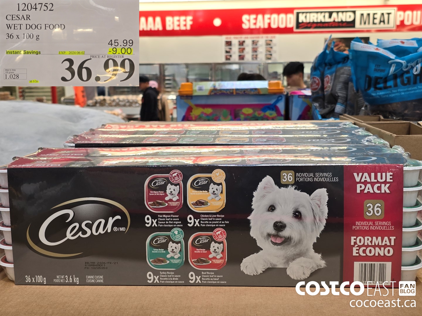 1204752 CESAR WET DOG FOOD 36 x 100 g ($9.00 INSTANT SAVINGS EXPIRES ON 2024-06-02) $36.99