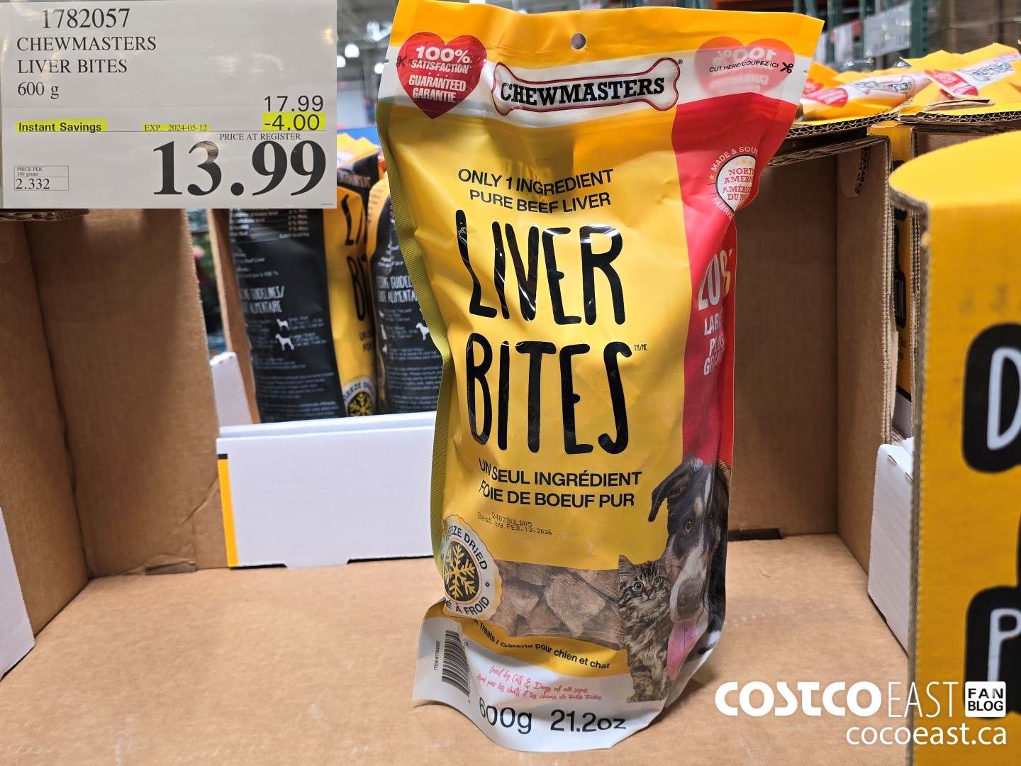 1782057 CHEWMASTERS LIVER BITES 600 g ($4.00 INSTANT SAVINGS EXPIRES ON 2024-05-12) $13.99