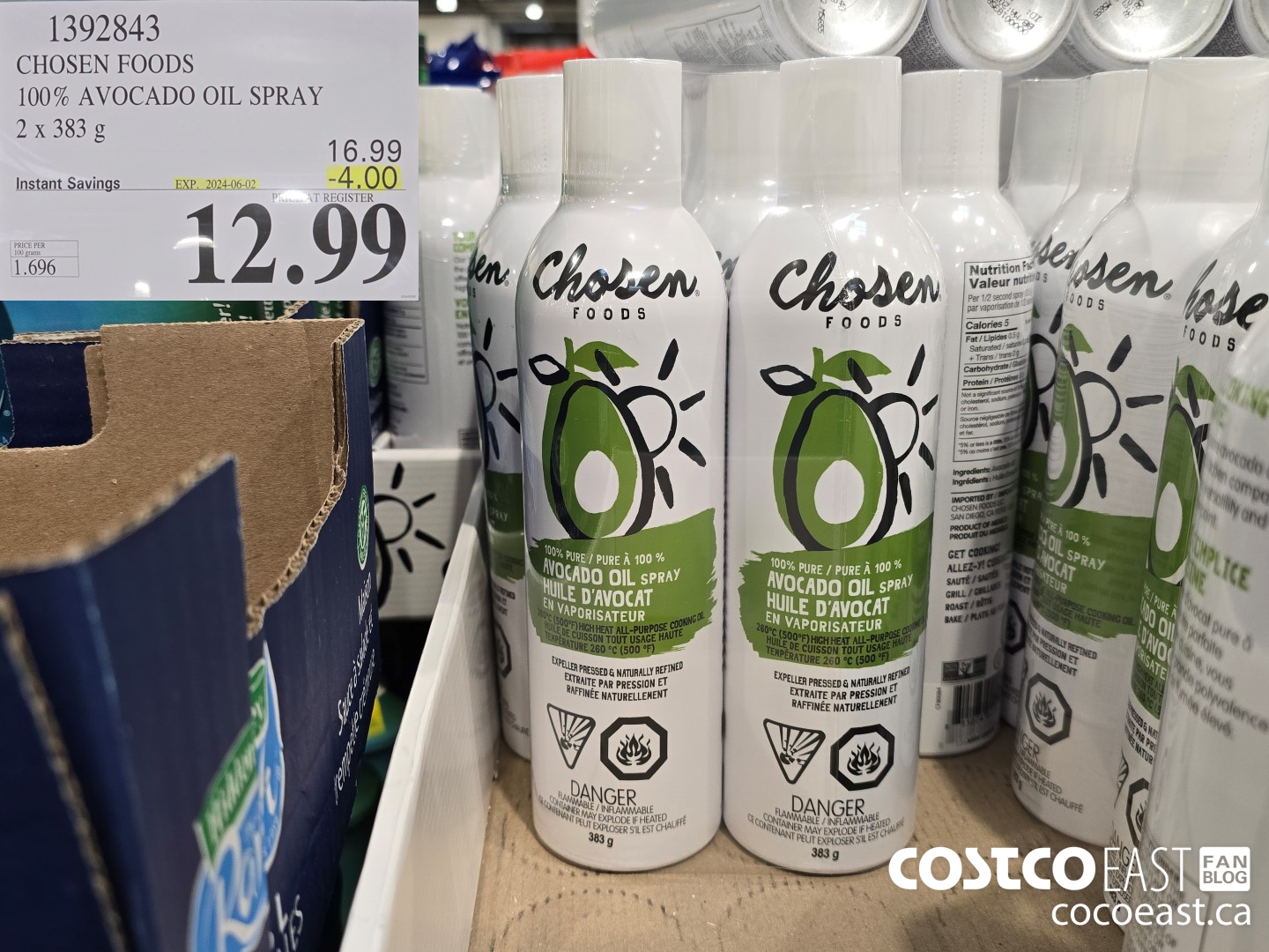 1392843 CHOSEN FOODS 100% AVOCADO OIL SPRAY 2 x 368 G ($4.00 INSTANT SAVINGS EXPIRES ON 2024-06-02) $12.99