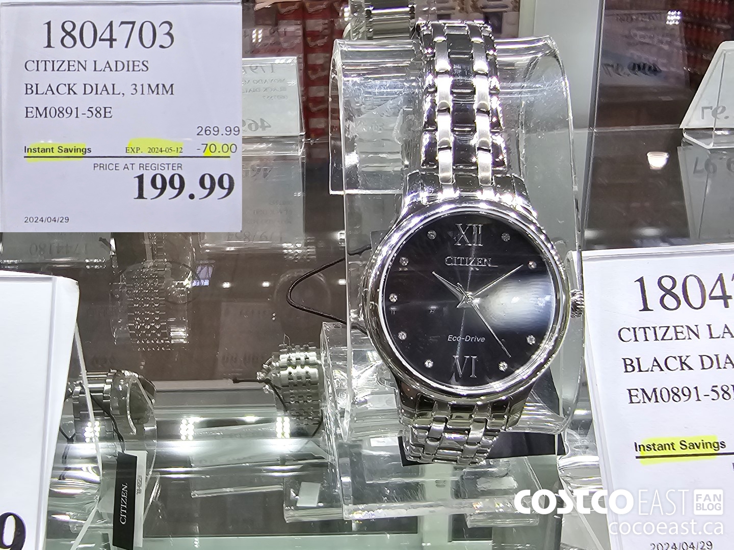 1804703 CITIZEN LADIES BLACK DIAL, 31MM EM0891-58E ($70.00 INSTANT SAVINGS EXPIRES ON 2024-05-12) $199.99