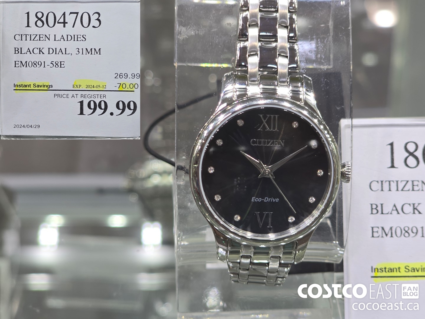 1804703 CITIZEN LADIES BLACK DIAL, 31MM EM0891-58E ($70.00 INSTANT SAVINGS EXPIRES ON 2024-05-12) $199.99