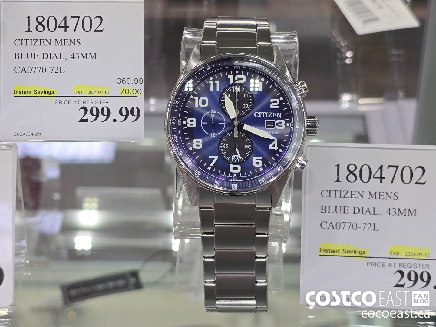 1804702 CITIZEN MENS BLUE DIAL, 43MM CA0770-72L ($70.00 INSTANT SAVINGS EXPIRES ON 2024-05-12) $299.99