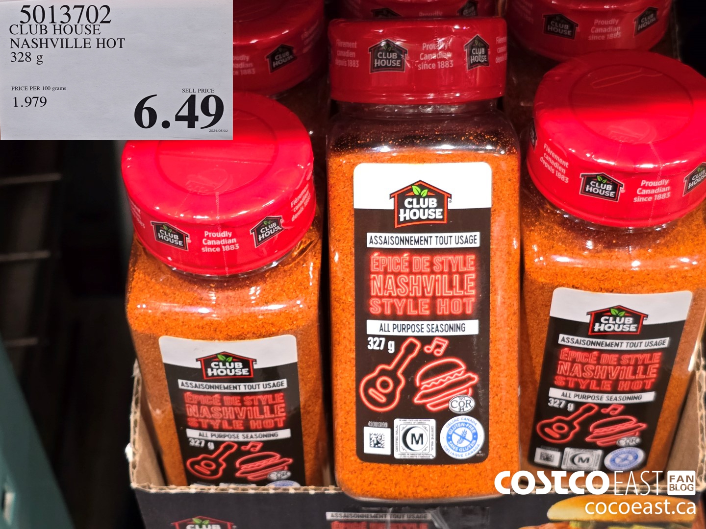 5013702 CLUB HOUSE NASHVILLE HOT 328 G $6.49