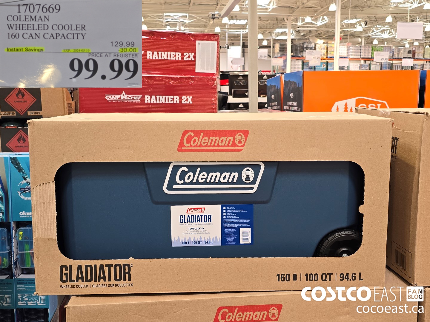 1707669 COLEMAN WHEELED COOLER 160 CAN CAPACITY ($30.00 INSTANT SAVINGS EXPIRES ON 2024-05-19) $99.99
