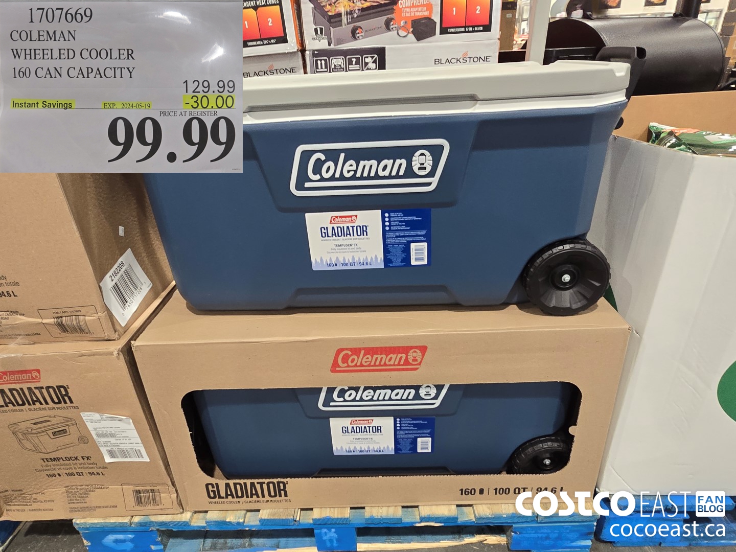 1707669 COLEMAN WHEELED COOLER 160 CAN CAPACITY ($30.00 INSTANT SAVINGS EXPIRES ON 2024-05-19) $99.99