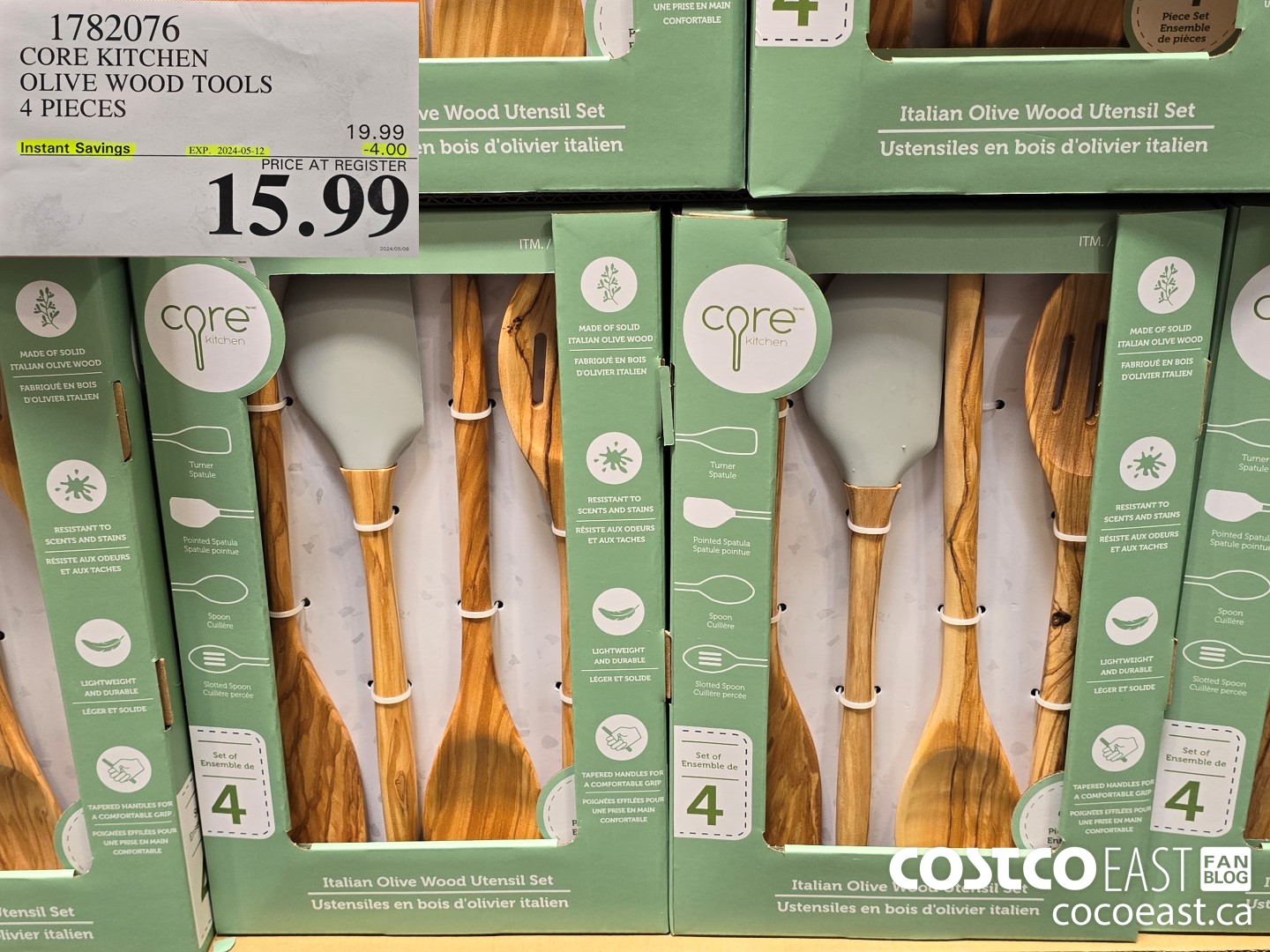 1782076 CORE KITCHEN OLIVE WOOD TOOLS 4 PIECES ($4.00 INSTANT SAVINGS EXPIRES ON 2024-05-12) $15.99