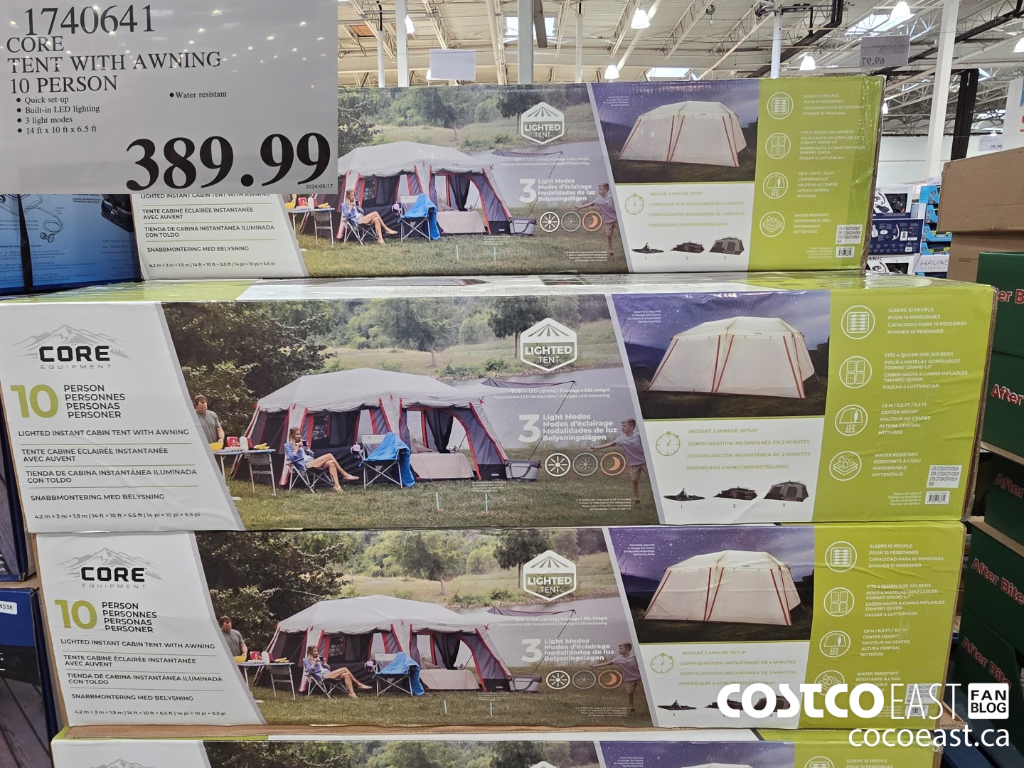 1740641 CORE TENT WITH AWNING 10 PERSON $389.99