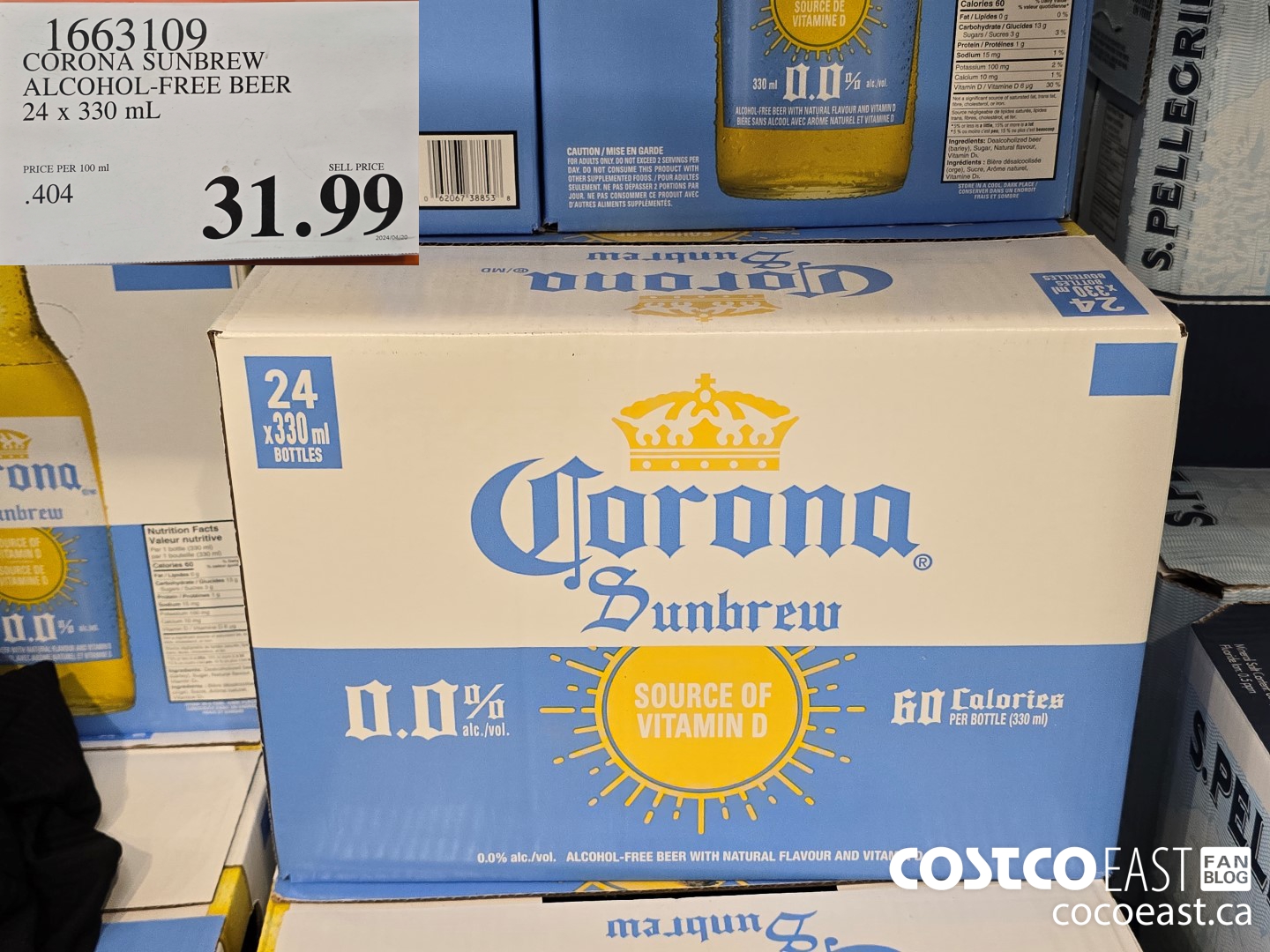 1663109 CORONA SUNBREW ALCOHOL-FREE BEER 24 X 330ML $31.99
