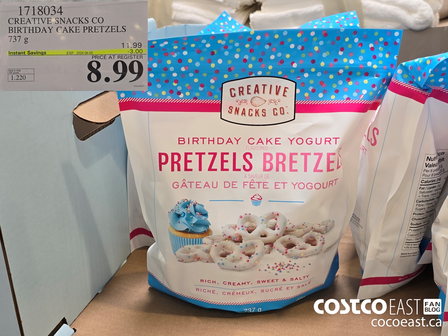 1718034 CREATIVE SNACKS CO BIRTHDAY CAKE PRETZEL 737G ($3.00 INSTANT SAVINGS EXPIRES ON 2024-06-02) $8.99