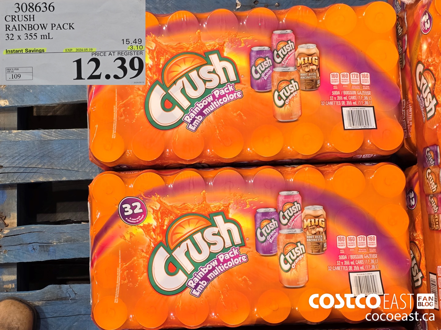 308636 CRUSH RAINBOW PACK 32 X 355 ML ($3.10 INSTANT SAVINGS EXPIRES ON 2024-05-19) $12.39