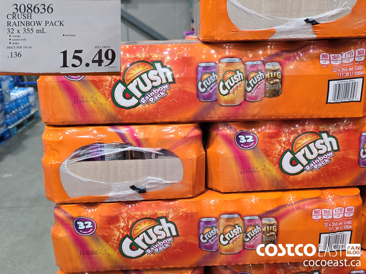 308636 CRUSH RAINBOW PACK 32 X 355 ML $15.49