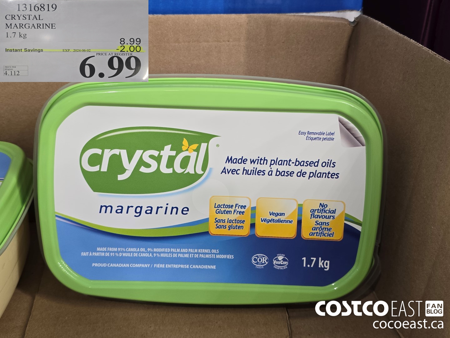 1316819 CRYSTAL MARGARINE 1.7 kg ($2.00 INSTANT SAVINGS EXPIRES ON 2024-06-02) $6.99